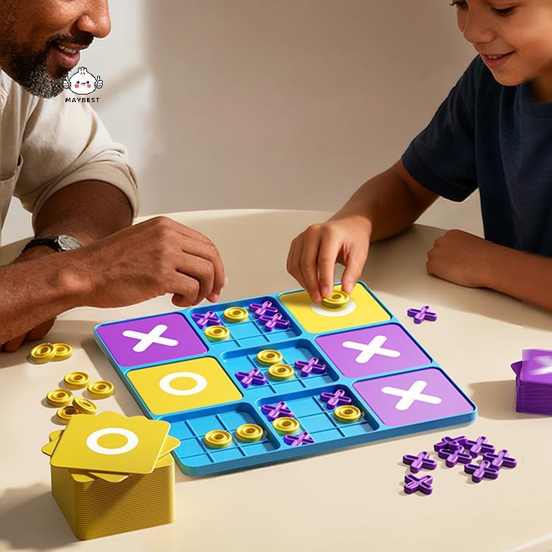 {maybest} เกมกระดาน Ultimate Tic Tac Toe 9 เกมใน 1! กระดานขนาดใหญ่และขนาดเล็กสําหรับหมากรุก XO สองชั