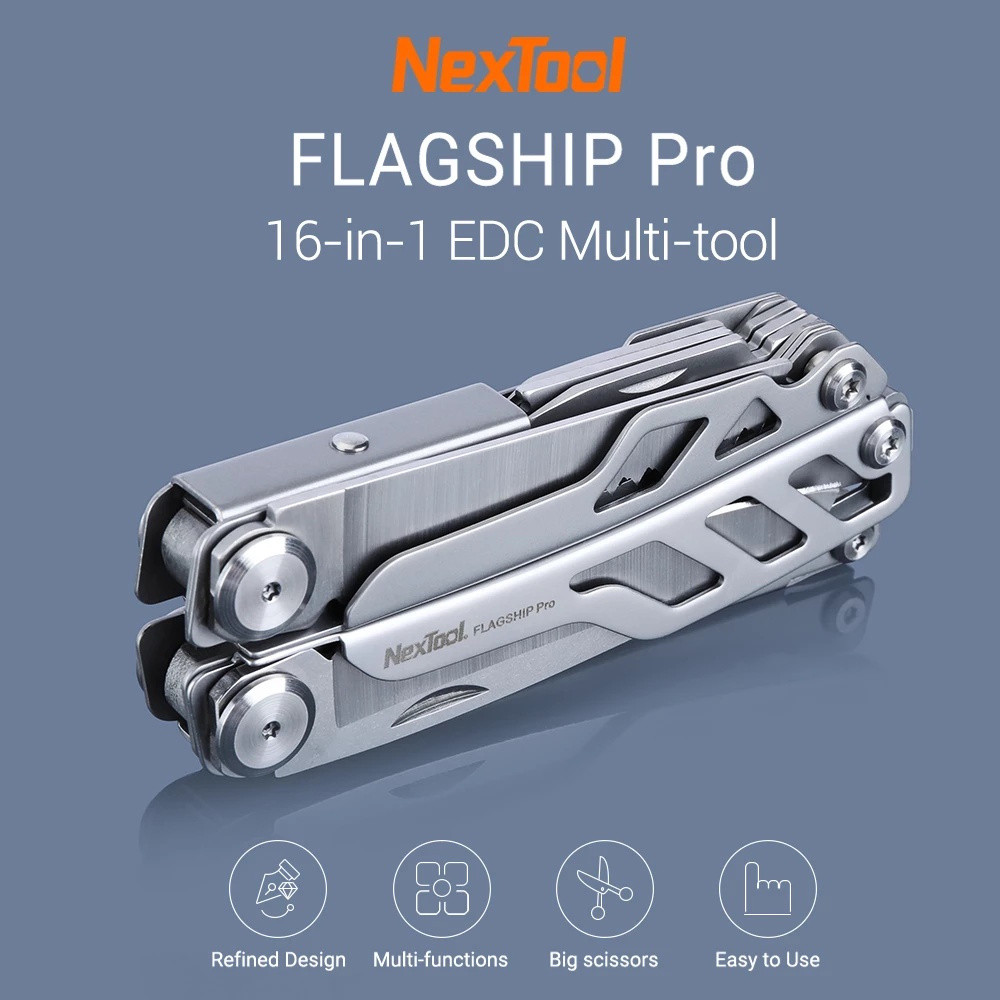 มีดพับ Nextool Flagship Pro 16 ใน 1 มัลติฟังก์ชัน กรรไกรตกปลา และเครื่องมืออยู่รอด