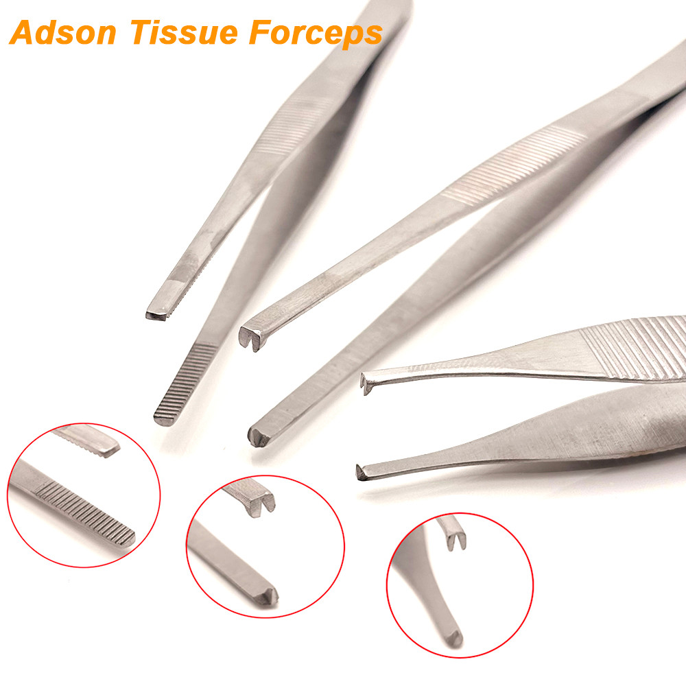 Adson Tissue Forceps สําหรับ Rhinoplasty Oculoplastic Precision กระดูกอ่อน Thumb Forceps พลาสติกทนทา