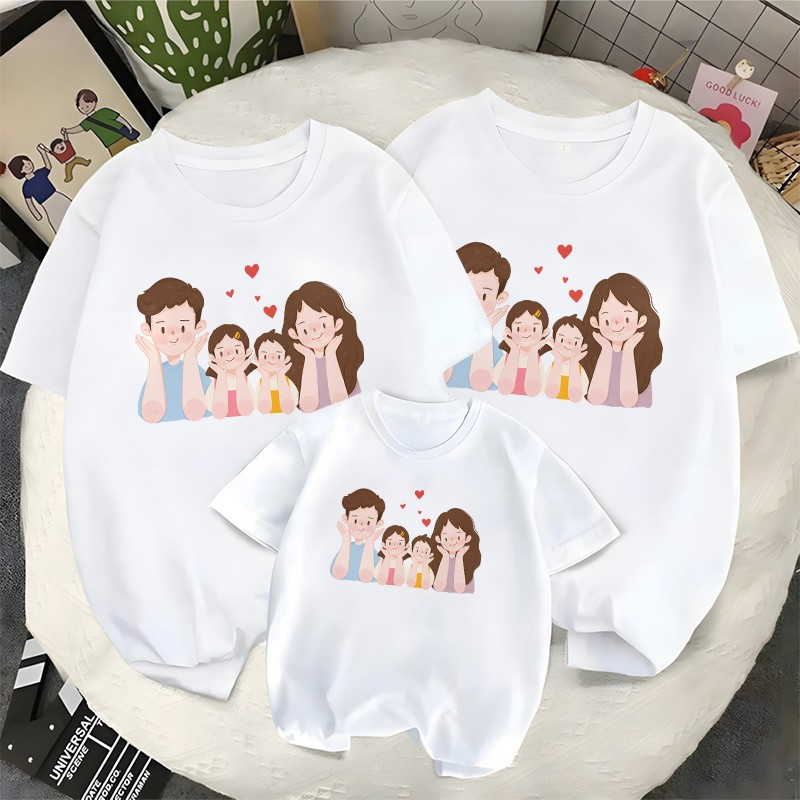 🔥พร้อมส่ง&COD🔥【Family T-shirts cotton】เสื้อยืดครอบครัวรุ่น 2026, เสื้อครอบครัว เสื้อผ้าครอบครัว