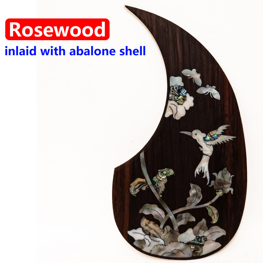 Martin D45 Acoustic Guitar Pickguard ไม้เนื้อแข็งฝัง Abalone Flower Bird