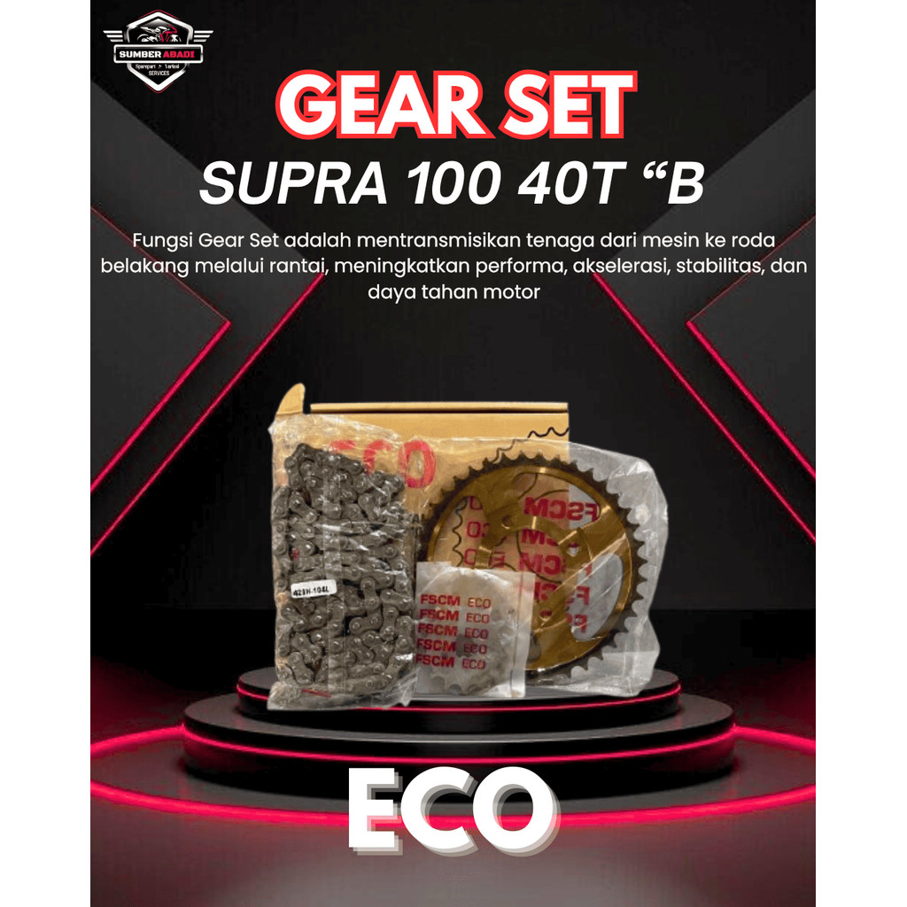 ชุดเกียร์ ECO Supra 100 40T "B
