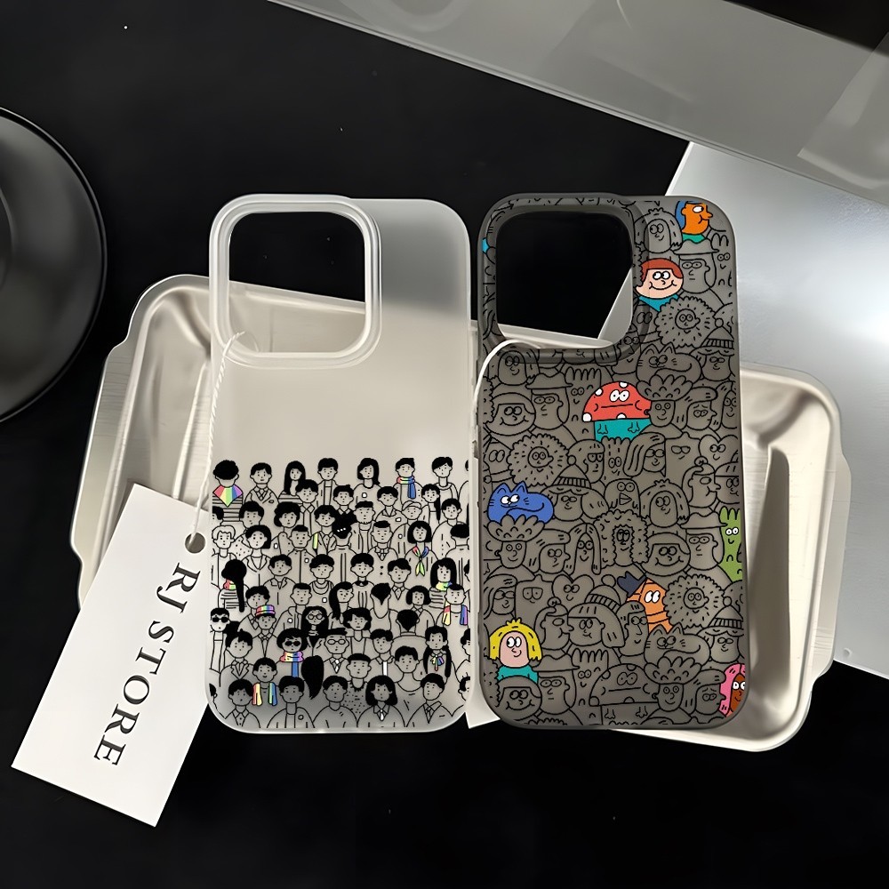 🔥 ส่งจากไทย🔥เคสไอโฟน11 กราฟฟิตี้การ์ตูนน่ารัก สําหรับ iPhone 17 16 15 14 13 12 11 Pro Max X XR Xs Max เคสเกาหลี 7Plus SE