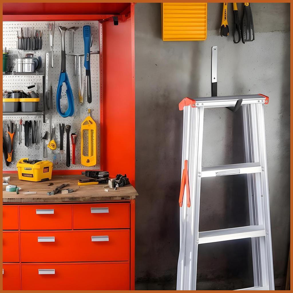 Garage Storage Hooks 6-Piece Space-Saving Heavy Duty Shed Organizer Ladder Hooks Wall Mount for Bike