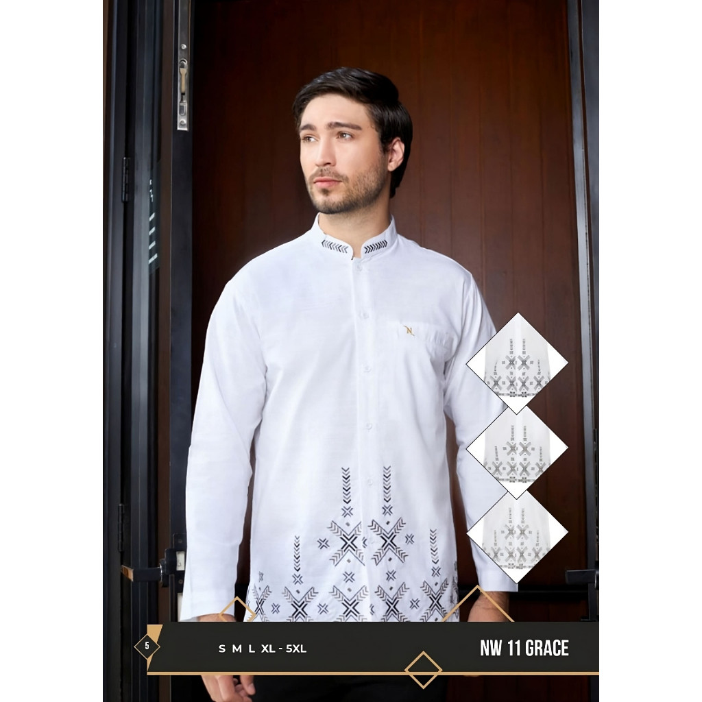 Jasco เสื้อเชิ้ตขาวแขนยาวผู้ชายมุสลิมสุดพิเศษ Hajj และ Umarh Top ดั้งเดิมระดับพรีเมียม