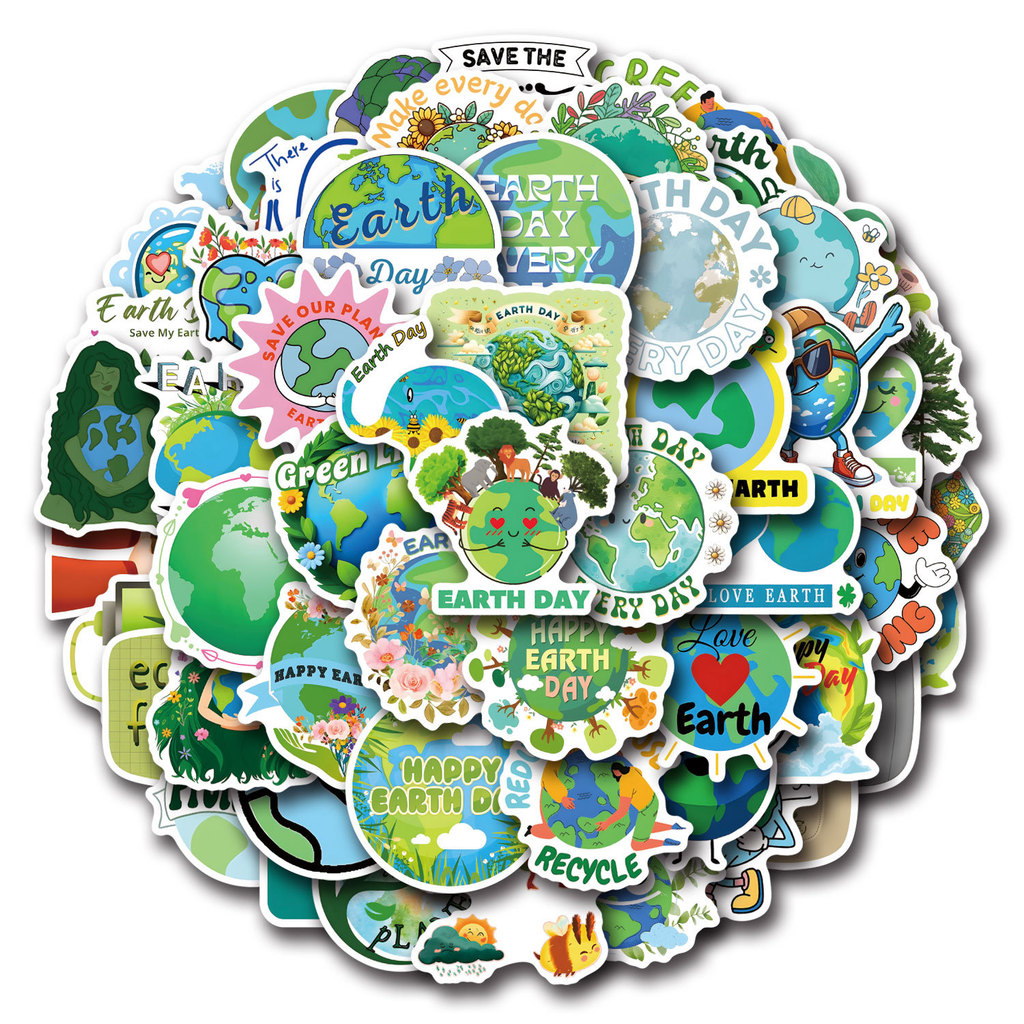 55 ~ 110 แผ่น Earth Day Earth Day สติ๊กเกอร์ Graffiti กระเป๋ารถถ้วยน้ําสติกเกอร์ D 43TA