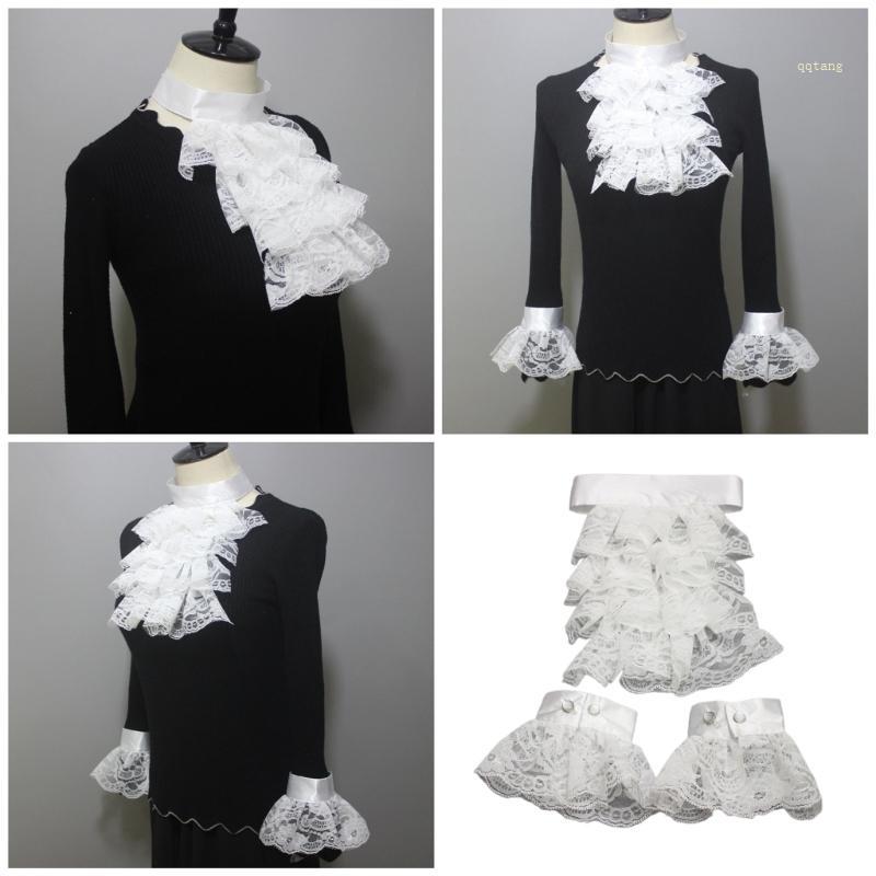 QQ* Lady Ruffle Collar ข้อมือ Renaissance Ruffle False Collar สําหรับประสิทธิภาพ