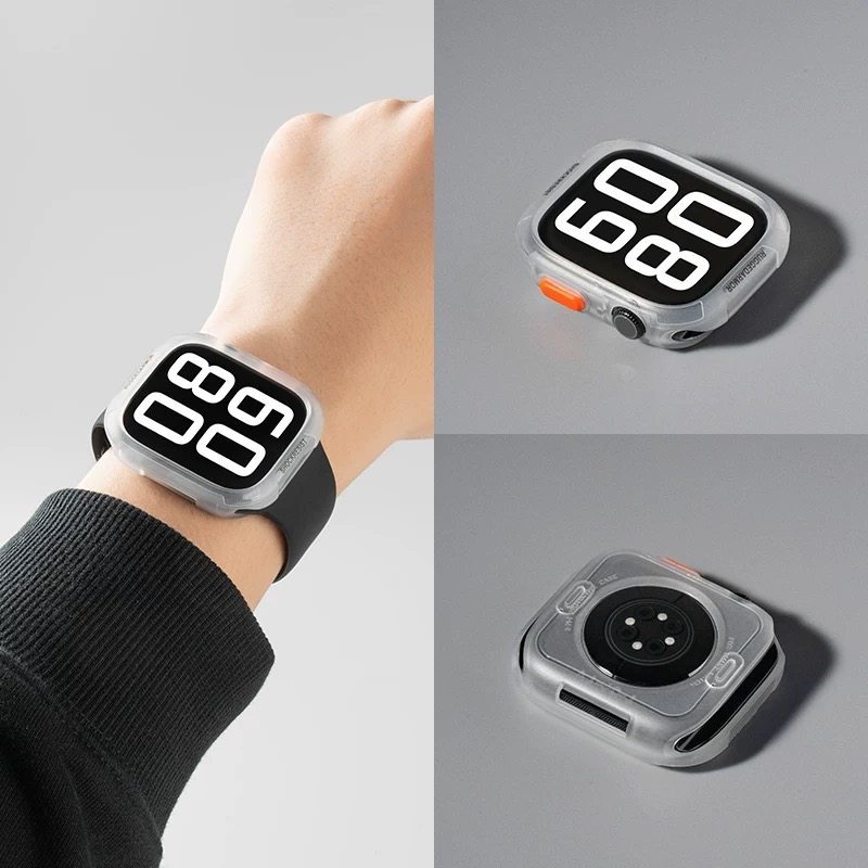 สีลูกกวาดป้องกันการหล่นป้องกันกรณีนาฬิกาสําหรับ แอปเปิล ดู ส11 10 9 8 7 6 5 4 กับ3 กีฬาปกอ่อนสําหรับ iดู 46 มม. 45 44 41 40 กันกระแทกทนต่อการขีดข่วน - รูปที่ 5