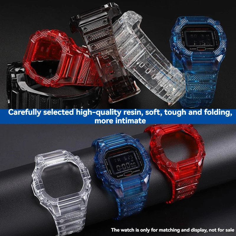 เคสเรซิ่นใสและวงสําหรับ Casio G-SHOCK DW-5600 GW-B5600 GMW-5610 GB-5600 GWM 5600 สายนาฬิกาผู้ชายกันก