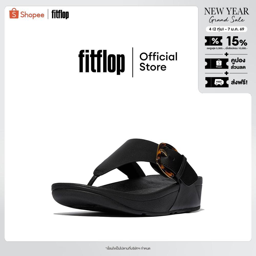 FITFLOP LULU RESIN-BUCKLE TOE-POST รองเท้าแตะแบบหูหนีบผู้หญิง รุ่น JE9-090 สี BLACK