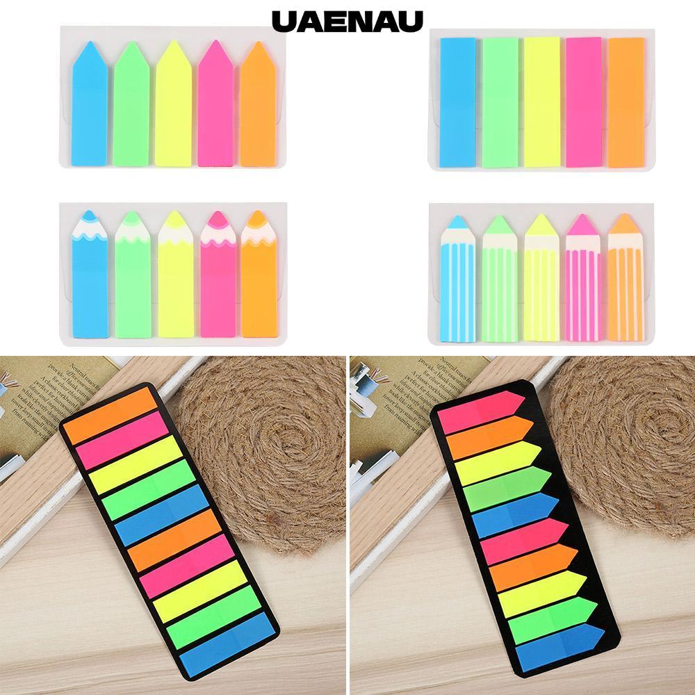UAENAU บุ๊คมาร์ค Sticky Notes สํานักงานอุปกรณ์การเรียน Strip Arrow สติกเกอร์กระดาษ