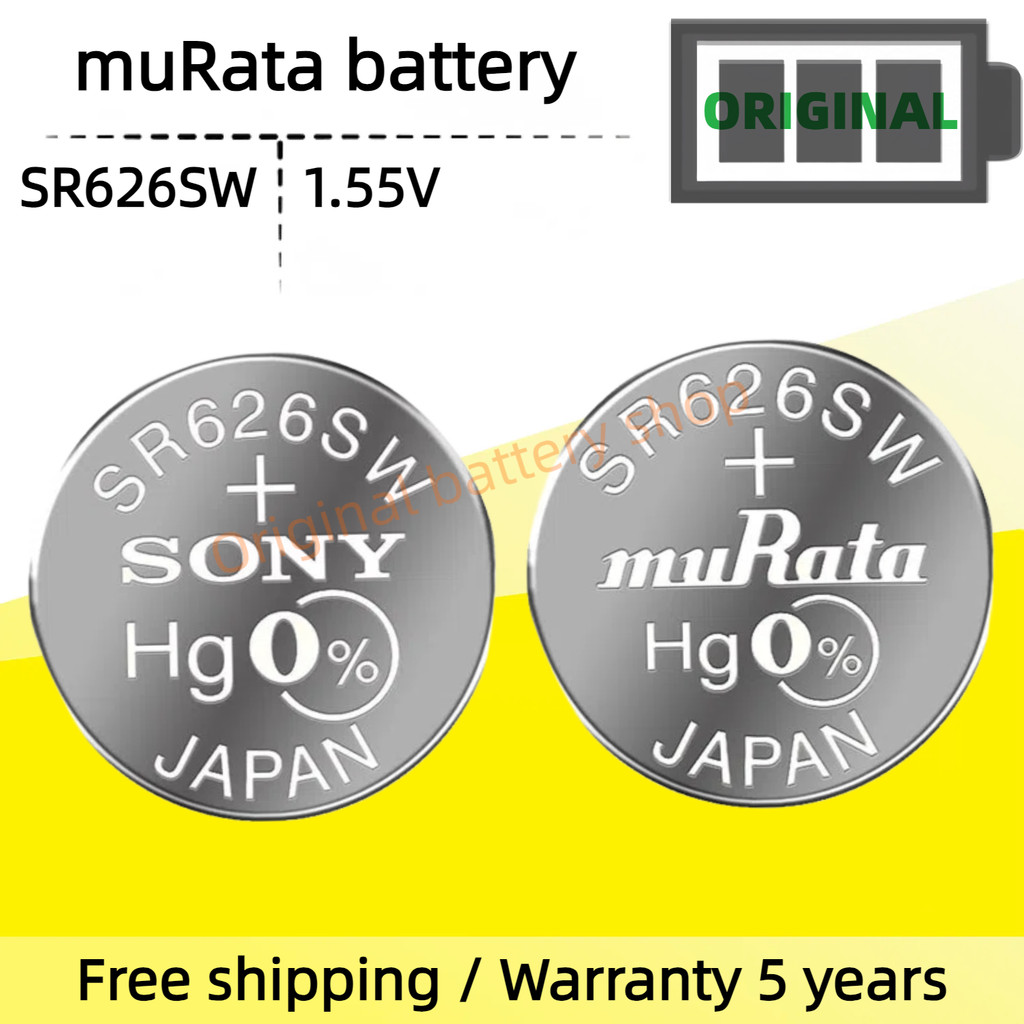 ญี่ปุ่นนําเข้าต้นฉบับ Murata Sony SR626SW แบตเตอรี่ AG4 LR626 377 นาฬิกาแบตเตอรี่ปุ่มนาฬิกาควอทซ์