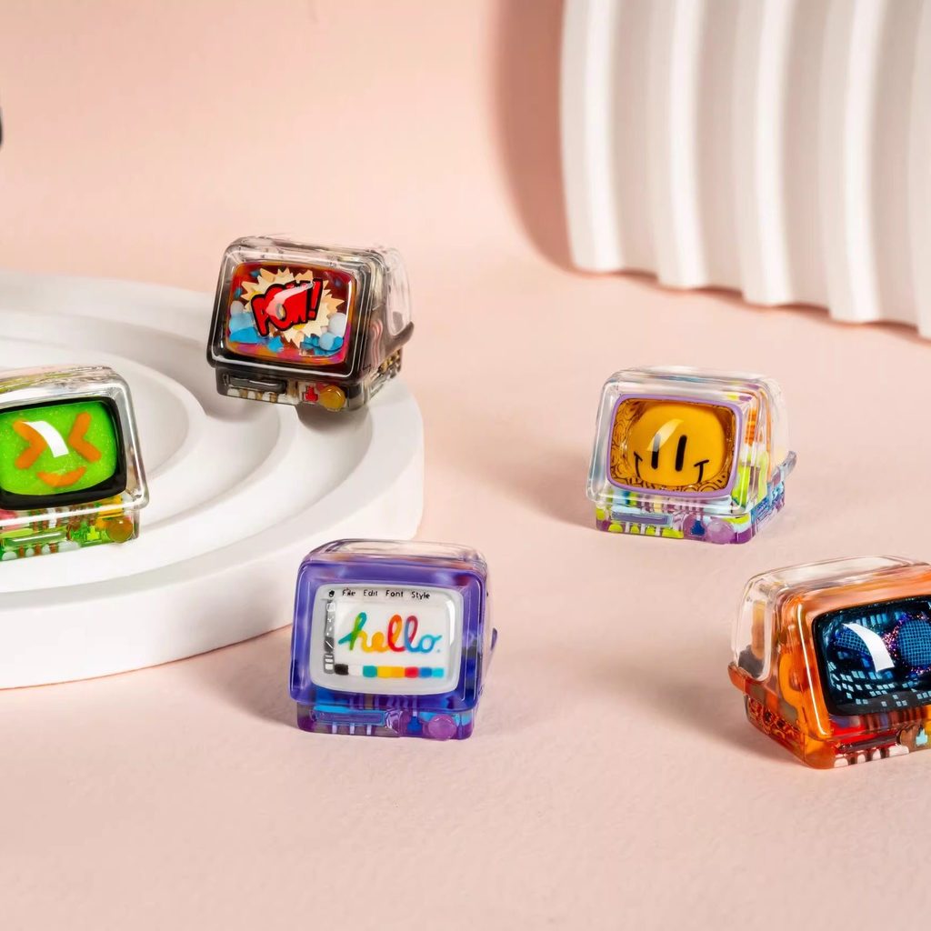 keycaps keycap [ZD] Jellykey Retro TV First Frame First Frame Resin Handmade Unique Keycap