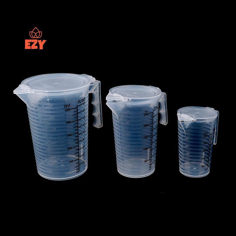 EZY ถ้วยตวงเบเกอรี่ 100/250/500ml มีฝาปิด ใส่แป้งและน้ำครัวได้สะดวก