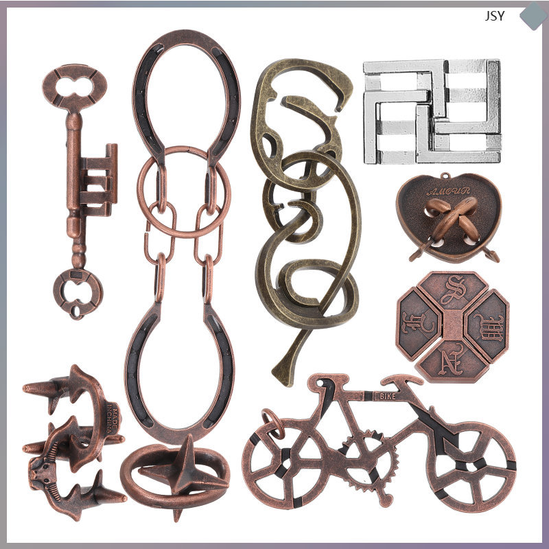 9 ชิ้นสมอง Teaser ปริศนาปลดล็อค Interlocking Puzzle เกมปริศนาสําหรับผู้ใหญ่ junshaoyip