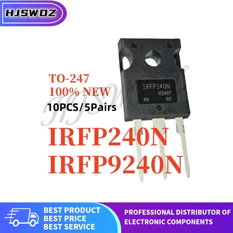 10PCS = 5 คู่ IRFP9240N IRFP240N IRFP9240 IRFP240 9240 + 240 TO-247 N/ P ช่อง 12A 200V MOSFET ยี่ห้อ