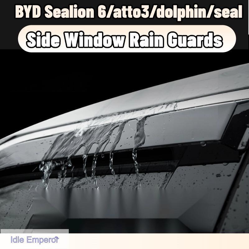 Byd atto3/dolphin/sealion 6 กันสาด แบบมีคิ้ว รุ่นหนาพิเศษ กันสาด คิ้วกันสาด คิ้วกันฝน กันสาดกระจก คิ้วกันสาดประตู ชุดแต่
