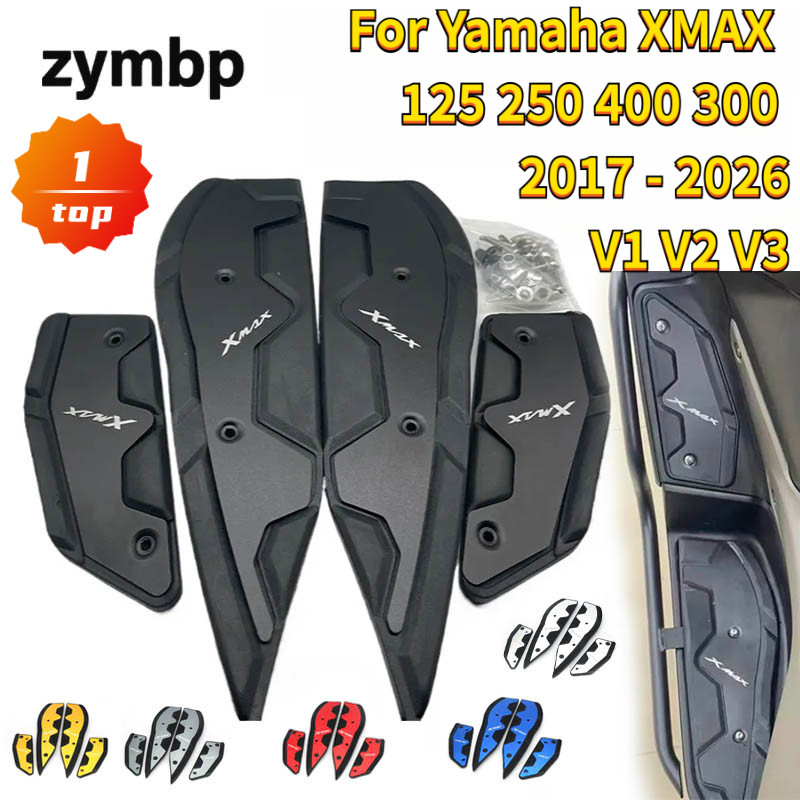 สําหรับ Yamaha XMAX 125 250 400 300 2017 - 2026 V1 V2 V3 เท้าเหยียบรถจักรยานยนต์ Anti-Slip แผ่นอลูมิเนียม Footpad Floorboard Floorstep อุปกรณ์เสริม