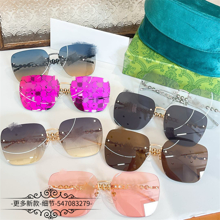 R5US G**CI New model of the same style, large square frame metal sunglasses for women, fashionable s