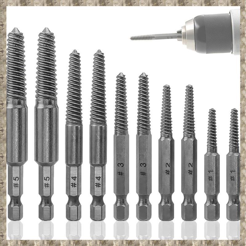 [zv0lma8i] ชุดถอนสกรู, 10 ชิ้นสกรู Extractor,1/4 นิ้ว Hex Shank Broken Screw Remover & Extractor Bit