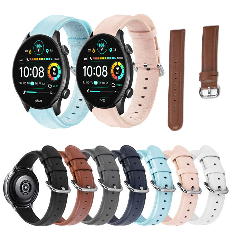 สําหรับ Haylou Solar LS05 RT LS05S RS3 LS04 RT2 LS10 GST LS02 RS4 Plus สายรัดข้อมือสายหนัง