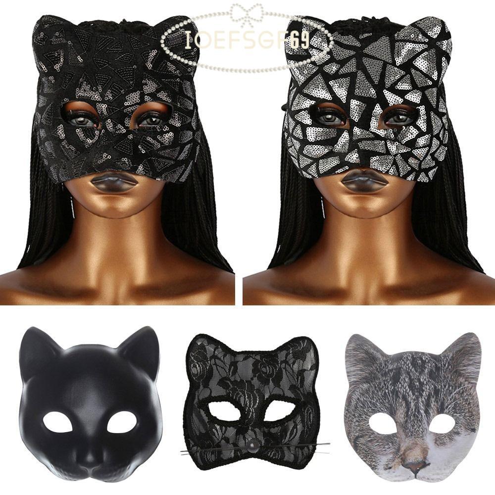 IOEFSGF69 Masquerade , Party Makeup Ball Half Face Cat Girl , EVA Venetian Party Eye
