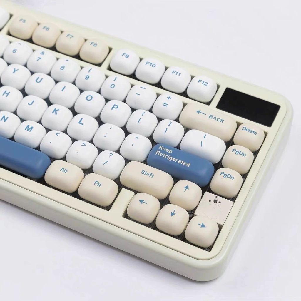 MOG Profile Soy MilkRound Ball Keycaps PBT Dye-Sublimation สไตล์น่ารักเรียบง่ายเข้ากันได้กับเค้าโครง 68/87/81/98/104