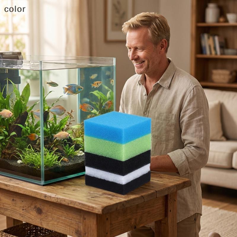 [สี] Bioflow Filter Cotton 5 ชิ้นพร้อม Juwel Aquarium วัสดุดูดซับนุ่มสําหรับทําความสะอาดถังน้ําที่บ้