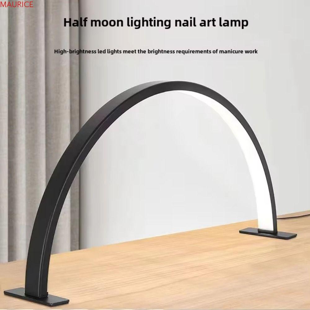 MAURICE ไฟเล็บครึ่งดวงจันทร์, Eye Protect Dimmable U-shaped Nail Lamp, Practical 3 Light Color Multi