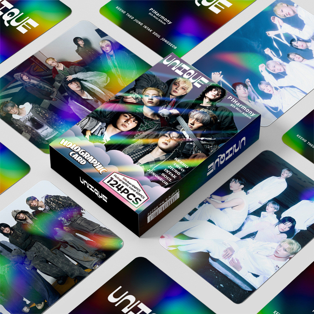 P1Harmony UNIQUE Laser Photocard Lomo Card 60 ชิ้นการ์ด + 64 ชิ้นสติกเกอร์ขนาดเล็ก