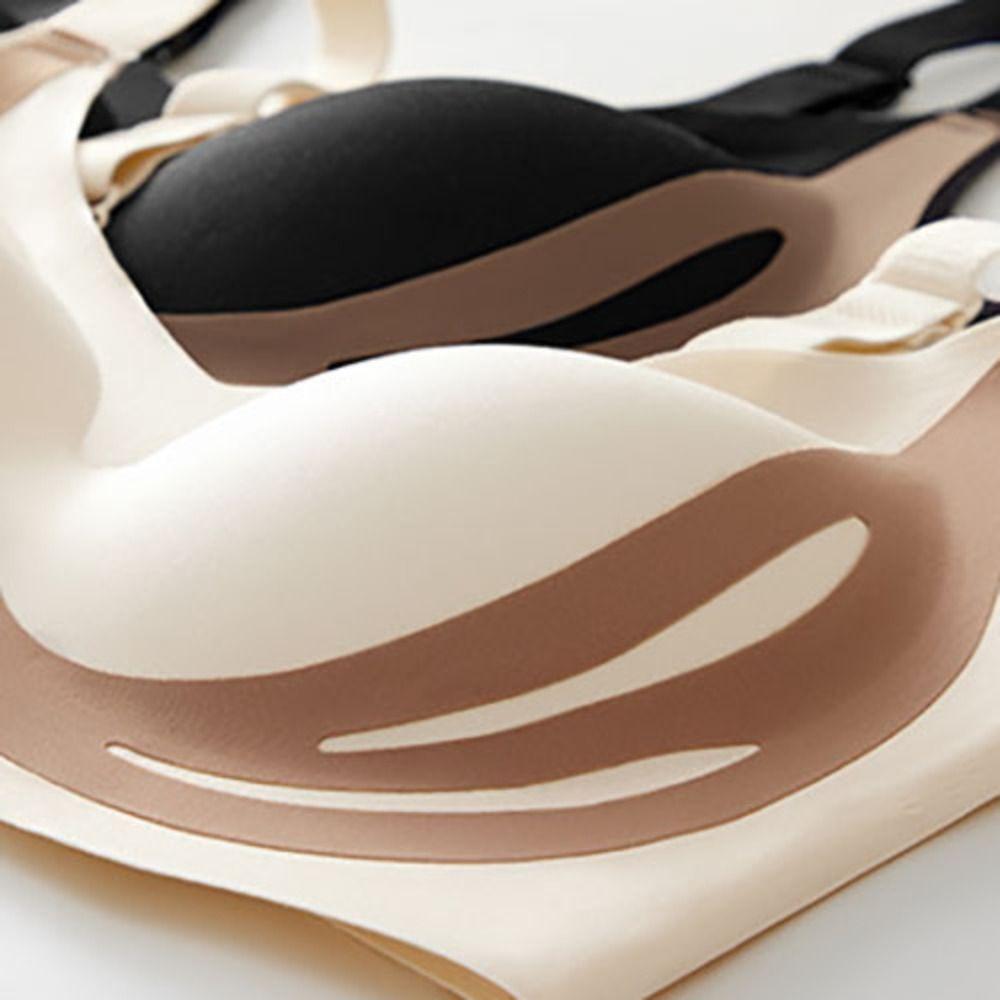 Ionsky ไร้สาย Deep V Bra, Patchwork Close-fitting Brassiere สําหรับผู้หญิง, สบายกันกระแทกไม่มีร่องรอย Big Cup Push Up ชุดชั้นในสาว
