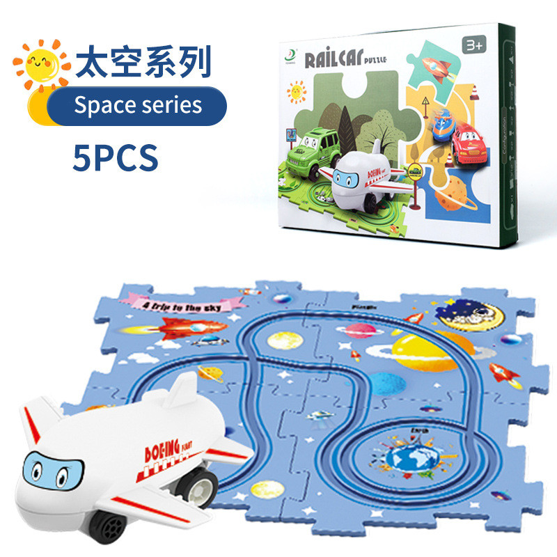 Children's Educational Track DIY Assembling electric car automatic track2Boy3Years Old4Toy boy gift