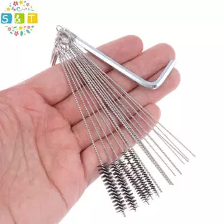 [S&T] 1 ชุดเครื่องมือทําความสะอาดคาร์บูเรเตอร์คาร์บอน Dirt Jet ลบทําความสะอาดเข็มแปรงสําหรับรถยนต์รถจักรยานยนต์ ATV เครื่องเชื่อม Carb Chainsaw {th}