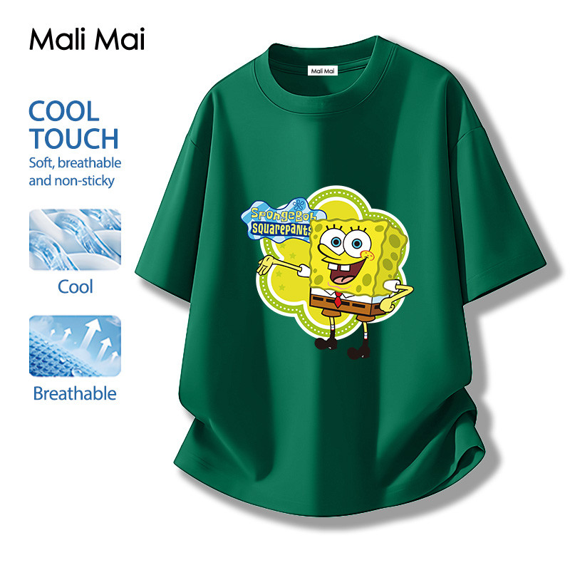 เสื้อแฟชั่นผู้หญิง สบายและนุ่ม SpongeBob SquarePants ลายพิมพ์การ์ตูนน่ารัก (ส่งเร็ว จัดส่งจากไทย)