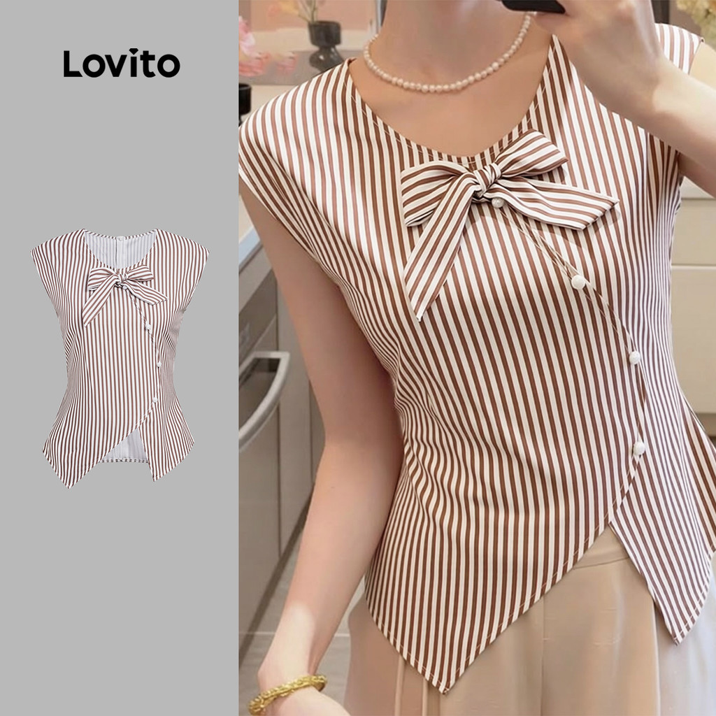K3-FEB26-L-ลายไม่สมมาตรคอปกโบว์ปมเสื้อเอวแคบใหม่-BLK3P1D044