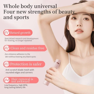 2in1 เครื่องกำจัดขนไฟฟ้าสำหรับผู้หญิง เครื่องกำจัดขนสตรี สําหรับผู้หญิง ขนาดพกพา รักแร้ ใบหน้า ขนขา งานง่าย ปลอดภัย