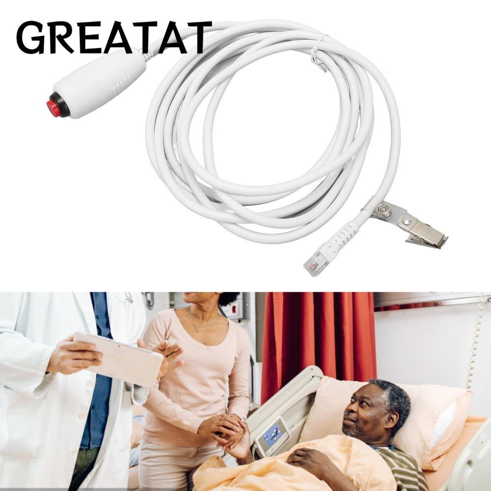 GREAT สายเรียกพยาบาล, หัวคริสตัล 6P4C ปลั๊กทดแทนสายพยาบาล, สายเคเบิลปุ่มกดสากล 9.8ft ใช้โรงพยาบาล