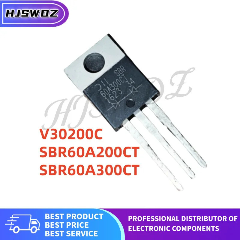 10PCS SBR60A200CT SBR60A300CT V30200C 60A200CT 60A300CT TO-220 Schottky ไดโอดยี่ห้อ mos ในสต็อก CUGV