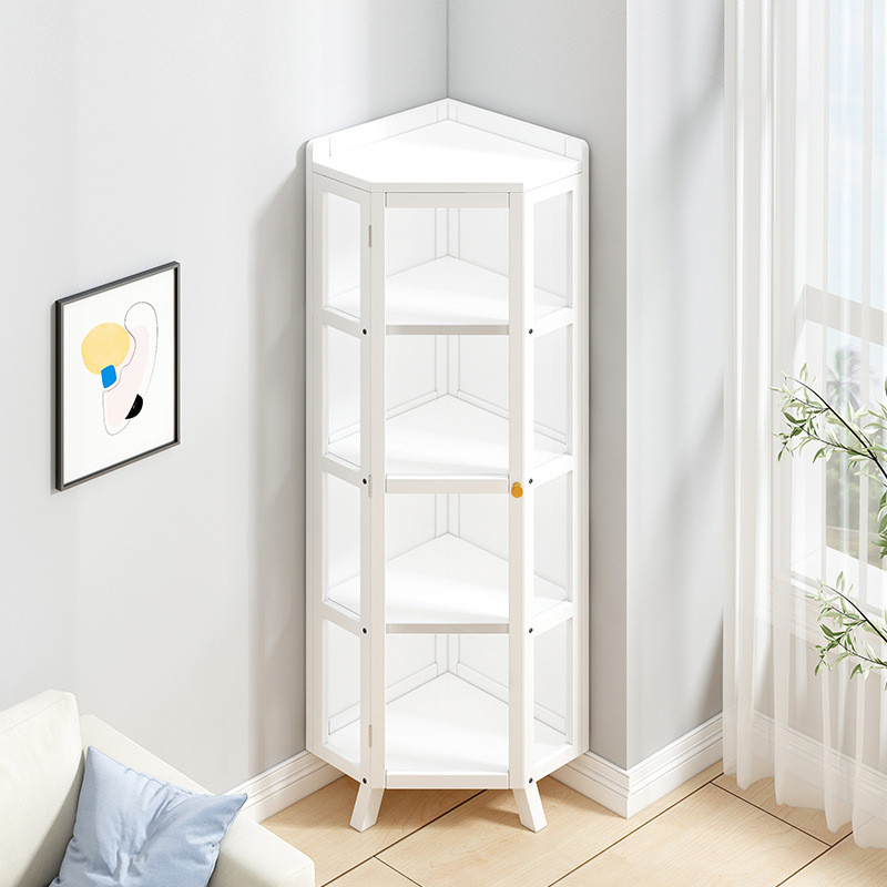 Corner shelf, freestanding white corner cabinet, home wall corner cabinet, living room corner storag