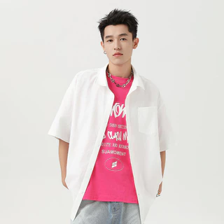 YOOSTRY เสื้อเชิ้ตผู้ชาย ผ้าไอซ์ซิลค์ เนื้อหนานุ่ม ทิ้งตัวสวย ยับยาก ไม่ต้องรีด M-5XL