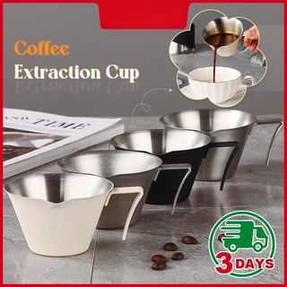 Coffee Extraction Cup 100ML ถ้วยช็อตเอสเพรสโซ่ ถ้วยตวงเอสเปรสโซ่ สเตนเลส 304 รูปตัว V ช็อตกาแฟ พร้อมที่จับ พร้อมสเกล
