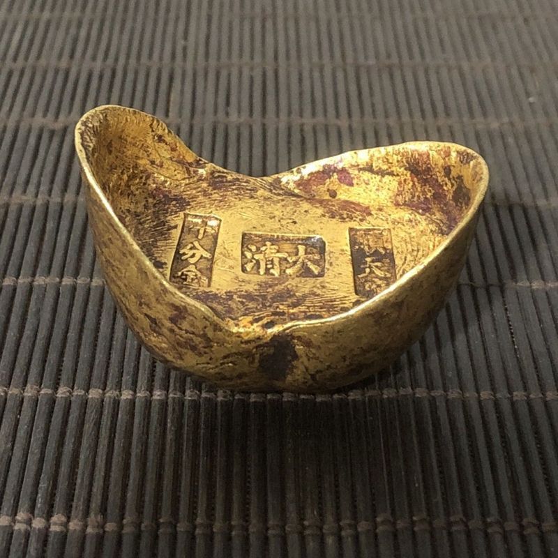 Solid Daqing Shuntianfu Shifen Gold Ingot, Packed Pulp Warm Delicate Old Spice ความยาว 4.5 กว้าง 2.5