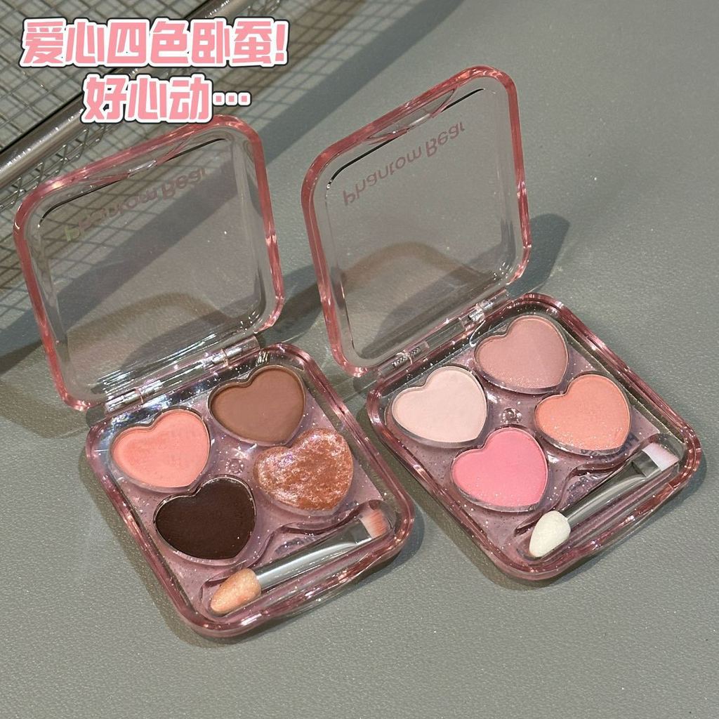 Phantom Bear Peach Heart Four-Color Lying Silkworm Plate Lying Silkworm Powder High Gloss Lying Silk