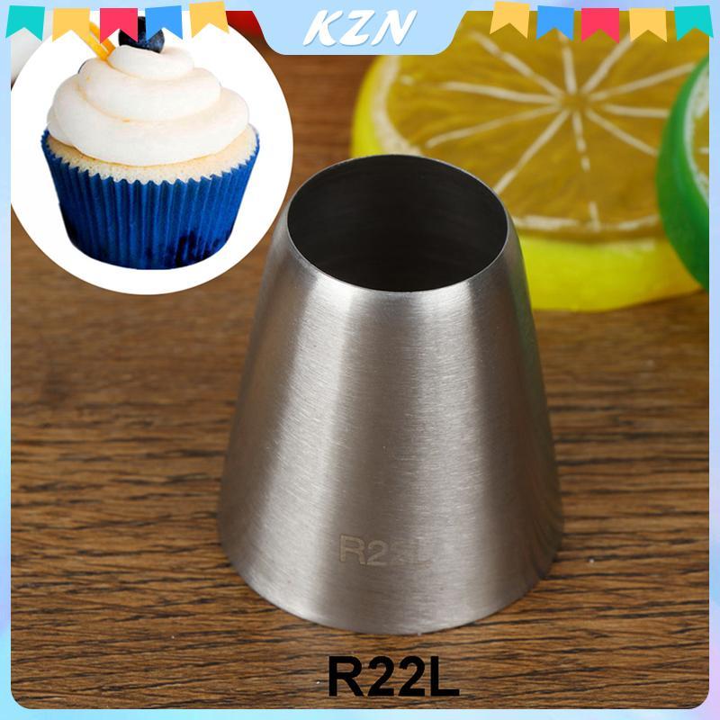[kzn] R22L หัวฉีดตกแต่งปลายท่อกลม เคล็ดลับขนม เครื่องมือทําขนมเค้กฟองดอง [vn]