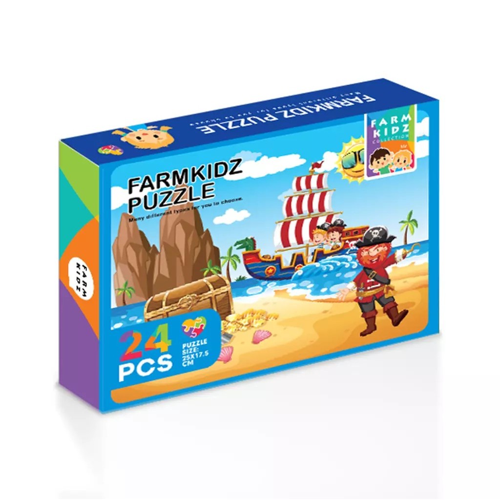 Se-ed (ซีเอ็ด) : FK3-จิ๊กซอว์กล่อง 24PCS-S : Farmkidz Puzzle Box 24PCS (FK3-PZB-MIX20-S) BOX : W15.4xH11.7xS3 cm.