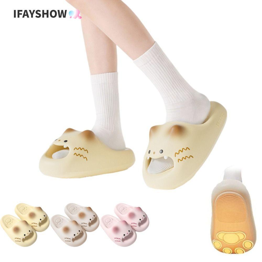 IFAYSHOW รองเท้าแตะแมวน่ารัก กันน้ําปิดนิ้ว มัลล์ Kitty ไม่ลื่น ก้นนุ่ม สำหรับหญิง