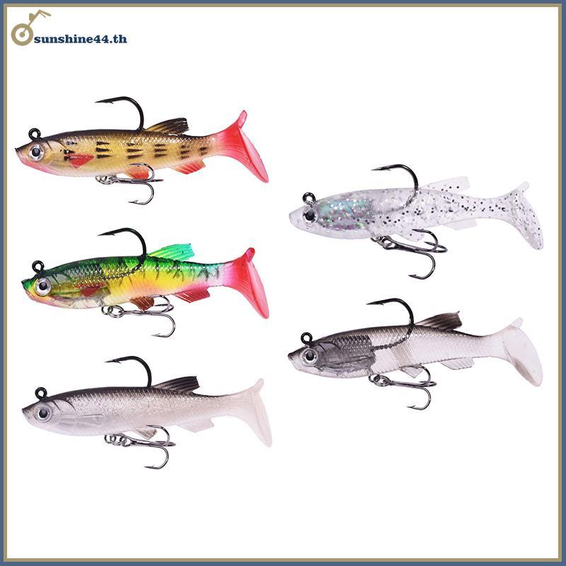FOURSUN T-tail เหยื่ออ่อน Paage ตะกั่วเหยื่อปลอมชุด 7.5 ซม./12g ตกปลา Coed ปากเบส Bionic Double Hook
