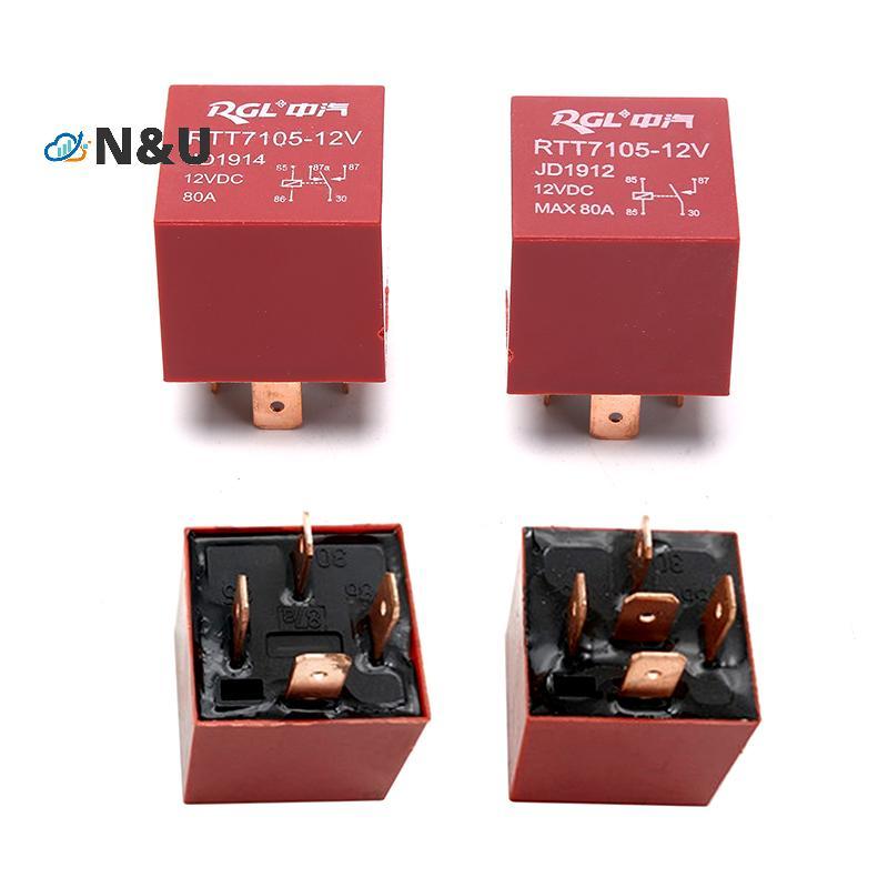 N&U กันน้ํา Heavy Duty รีเลย์ 4/5Pin DC 24V 12V 80A ไฟหน้ารถยนต์รีเลย์