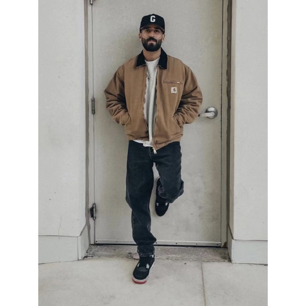 รถ * Corduroy Lapel Detroit Cargo Denim Canvas Retro Jacket Jacket Jacket