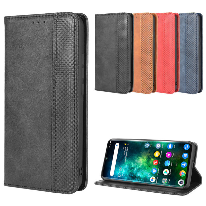 เหมาะสําหรับ TCL 10 Pro เคสโทรศัพท์การ์ดป้องกันกรณี TCL 10Pro โทรศัพท์หนังกรณีแม่เหล็กพลิกเงิน